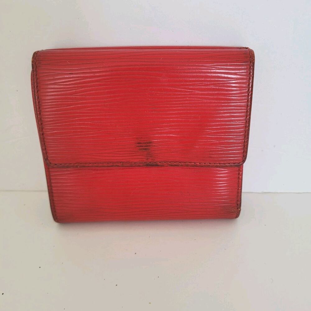 Louis Vuitton Vintage‎ 2002 Epi Leather Wallet Red Medium Trifold Elise Retro - Picture 2 of 16